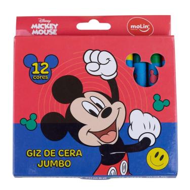 Imagem de Giz de Cera Jumbo 12 Cores Disney Mickey Mouse Molin