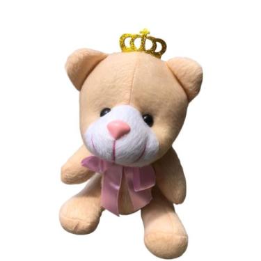Imagem de Urso De Pelúcia Articulado Com Laço Para Nicho 27 Cm - Sem Marca , Ros