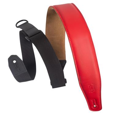 Imagem de Levy's Leathers Alça de guitarra de altura direita com tecnologia de ajuste rápido RipChord e parte de trás de camurça; 6,35 cm de largura acolchoada - Vermelho (MRHGS-RED)
