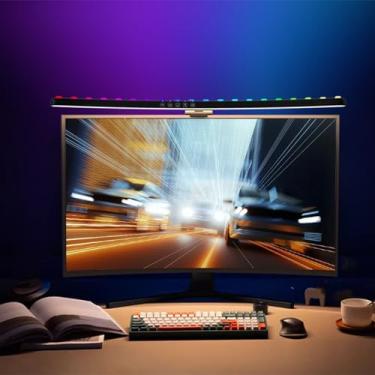 Imagem de Diyeeni Barra De Luz Curva Para Monitor, 3 Luzes Led Coloridas (3200K, 4500K, 6900K) Com Controle Toque, Temporização, Rgb Regulável Jogos E Escritório