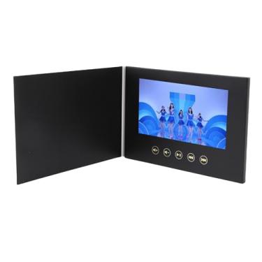 Imagem de Dpofirs Cartão de Felicitações de Vídeo, Folhetos Digitais de 7 Polegadas Personalizáveis ​​Com Memória de 128m, Cartão de Vídeo Recarregável Com Porta Tipo C para Casamento de