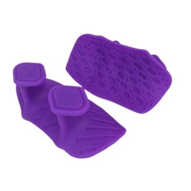 Imagem de KiBcsLic 2x Pegas de levantamento de peso, apoios de mão para academia, barra, proteção para as mãos para flexões, Roxo