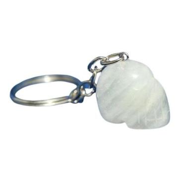 Imagem de Chaveiro Crânio Quartzo Leitoso Natural Caveirinha - CristaisdeCurvelo