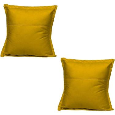 Imagem de Kit 2 Almofadas Decorativa Cheia Fofinha Para Sofá Cadeira Poltrona 42 Cm Suede