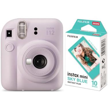 Imagem de CAMERA INSTAX MINI 12 LILAS CANDY + FILME INSTAX MINI SKY BLUE 10 FOTOS
