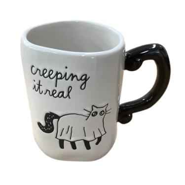 Imagem de Caneca de Halloween Rae Dunn, design de fantasma de gato preto, rastejando de verdade