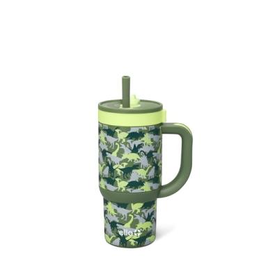 Imagem de Ello Copo infantil Oasis de 400 ml com alça e canudo retrátil, copo de aço inoxidável isolado 100% à prova de vazamento, presente para crianças, meninas, meninos, mantém frio por 14 horas, compatível