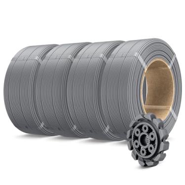 Imagem de SUNLU Refil de filamento de impressora 3D PLA Plus 2.0, filamento PLA+ de alta dureza 1,75 mm 2kg, refil PLA cinza sem carretel para carretéis reutilizáveis compatíveis com impressoras 3D Bambu Lab, 4