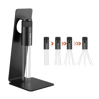 Imagem de FUNYKICH WDT Tool Ferramenta de distribuição de café expresso com suporte magnético para barista, agitador de agulha de café de alcance ajustável, aço inoxidável 304, 8 agulhas de 0,4 mm com 8 agulhas