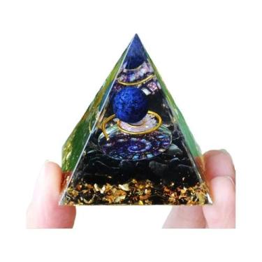 Imagem de Pirâmide De Orgônio De Ametista E Peridoto, Cristal De Cura Com Energi