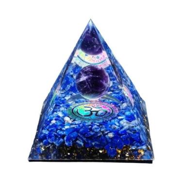 Imagem de Pirâmide De Orgônio De Ametista E Peridoto, Cristal De Cura Com Energi