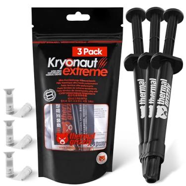 Imagem de Thermal Grizzly Kryonaut Extreme – Pasta térmica de alto desempenho – para máxima condutividade térmica durante overclocking CPU/GPU/PS4/PS5/Xbox (pacote com 3 de 2 gramas)