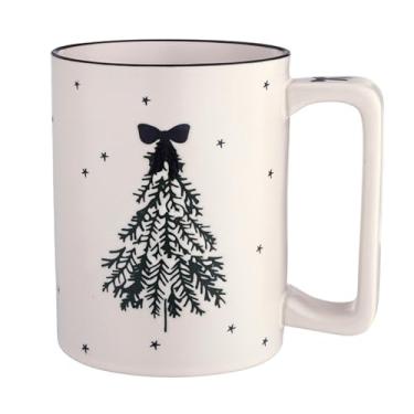 Imagem de Santa Barbara Design Studio Caneca de cerâmica festiva com detalhe de folha dourada, 473 ml, árvore