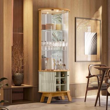 Imagem de Cristaleira Marina Com Prateleiras Cumaru/opala