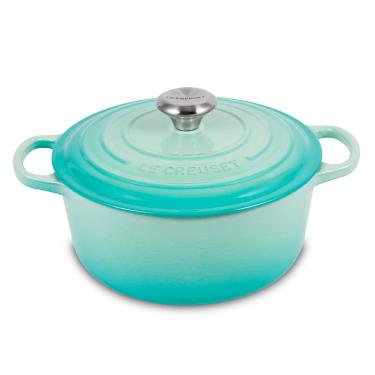 Imagem de Panela Redonda Signature 24 cm Cool Mint Le Creuset Panela Redonda com Pegador de Aço Inox 24 cm Cool Mint Le Creuset