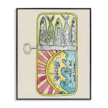 Imagem de Stupell Industries Arte giclée emoldurada em lata de sardinha pastel preta por NOLA JAMES, 20 x 16