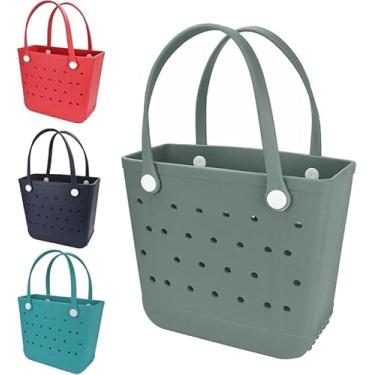 Imagem de Dvopfa Bolsa de praia, bolsa de borracha, bolsa lavável para barco, piscina, esportes, academia, Vidro verde, Medium, Praia esportiva de lazer ao ar livre