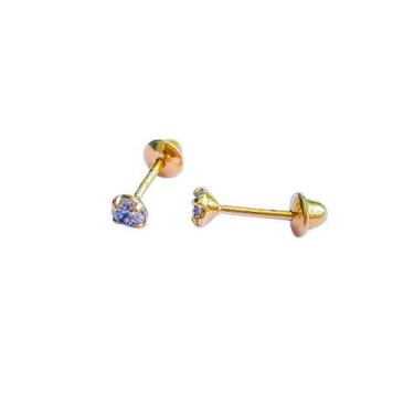 Imagem de Brinco Ponto de Luz Tarraxa Baby Banhado a Ouro 18k - Atraktiva Joias,