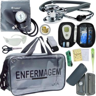Imagem de Kit Enfermagem Cores Bolsa Top Premium + Medidor Glicose - Love Saude,