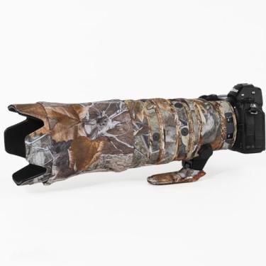 Imagem de CHASING BIRDS Capa protetora de lente impermeável camuflada para Nikon Z 100-400 mm f/4.5-5.6 VR S capa protetora de lente à prova de chuva (camuflagem florestal)