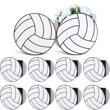 Imagem de AmazingSpark Pacote com 8 sacos de presente pretos com 16 caixas de papelão para festas esportivas em formato de vôlei e sacolas com tema de vôlei para aniversário, eventos de equipe, suprimentos de