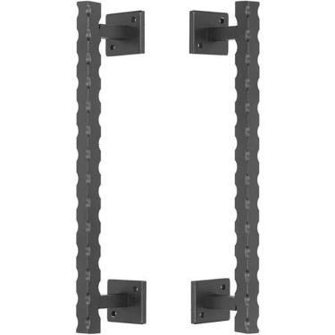 Imagem de Puxador Duplo Colonial Aço Thor Preto Fosco 300Mm Colonial