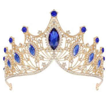 Imagem de Tiara de strass para mulheres e meninas, coroa de tiaras de princesa para noivas, tiara de rainha de cristal, acessórios de cabelo para formatura, casamento e festa