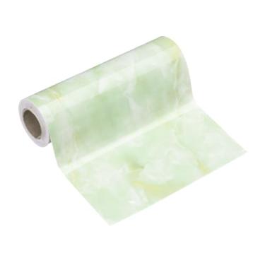 Imagem de HARFINGTON Borda de papel de parede de grão de madeira 15 cm x 5 m PVC autoadesivo texturizado adesivo de moldura impermeável papel de parede decorativo para chão porta mesa armários mesa, verde-ágata