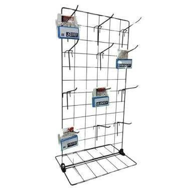 Imagem de Expositor Aramado Mini, acompanha 12 ganchos (30 X 60 PRETO 12 GANCHOS)