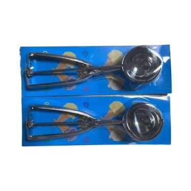 Imagem de Colher de Sorvete de Aço Inoxidável com Alça de Mola - Ideal para Sorv