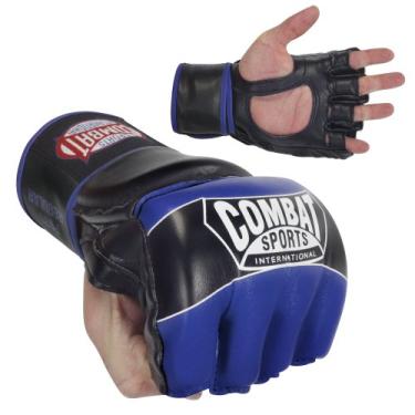 Imagem de Luvas MMA Combat Sports estilo profissional, juvenil, grande, azul