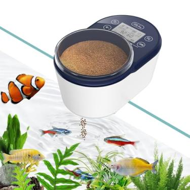 Imagem de PAIZOO Alimentador automático de peixe, temporizador recarregável para aquário, alimentador de férias betta à prova de umidade com visor LCD para Betta, peixinho dourado, camarão