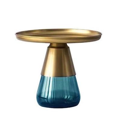 Imagem de Mesa de centro de design simples, mesa de canto redonda, mesa lateral pequena para espaços pequenos, mesa lateral de luxo com base de vidro, mesa de centro moderna, mesa lateral minimalista totalmente