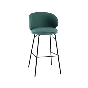 Imagem de GRFIT Cadeira de bar 75 cm/29,52 polegadas elegante cadeira de bar de ferro nórdico banco alto bar frente mesa alta com encosto bancos de bar ajustáveis (cor: couro PU 6)
