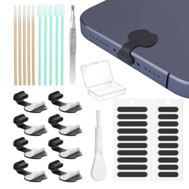 Imagem de 8 peças de plugue antipoeira para telefone - capa protetora de porta USB C contra poeira, plugue antiperda para telefones, para iPhone 15/16/17 e Air, iPad Pro/Mini, MacBook Pro/Air, Galaxy S24-S8