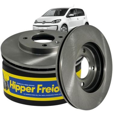 Imagem de Par de Discos de Freio Dianteiro Ventilado HF87D Compatível com UP 1.0 2014 a 2021 4 Furos