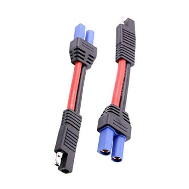 Imagem de Conector adaptador de conexão rápida LIXINTIAN (pacote com 2) SAE para EC5 fêmea, adequado para bateria solar de carro - 10 AWG 15 cmLIXINTIAN LX001