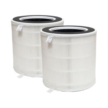 Imagem de PUREBURG Filtro de substituição compatível com purificador de ar SwitchBot, pacote com 2 filtros H13 HEPA de carbono ativado em 3 estágios, filtro para animais de estimação, odor de poeira limpa ao ar