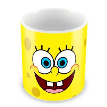 Imagem de Caneca Personalizada Bob Esponja de Porcelana Alta Brilho - 325ml - Am