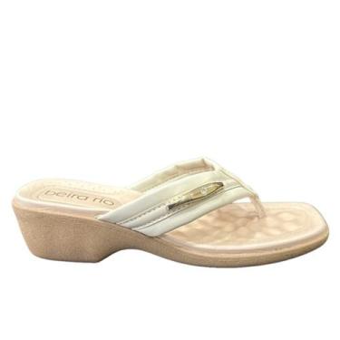 Imagem de Chinelo Tamanco Feminino Conforto Beira Rio 103.29911 - Creme, 35