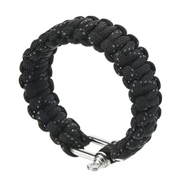 Imagem de Pulseiras de corda de paraquedas de sobrevivência, multiuso, brindes de festa, presentes de acampamento, envoltórios ao ar livre para homens, preto, One Size, Poliéster, Sem Pedra Preciosa