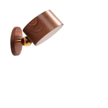 Imagem de Lâmpada De Parede Sem Fio Com Imã Luz De Leitura LED Moderna Luminaria De Dimmer(Redondo Escuro (1 PÇ))