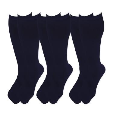 Imagem de Kit 3 Pares de Meias 3/4 Média Compressão, Kendall, Masculino, Marinho, M
