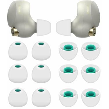 Imagem de Generic Pontas de ouvido de silicone de substituição para fones de ouvido Sony XBA MDR WF, compatíveis com WF-1000XM5, 1000XM4, 1000XM3, pontas de fones de ouvido, protetores auriculares tamanho M, 6