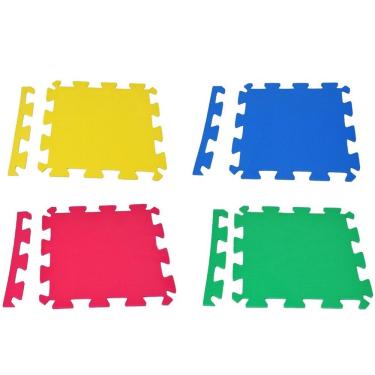 Imagem de Kit 12 Placas Tatame Eva 50X50X1Cm Tapete Infantil Colorido