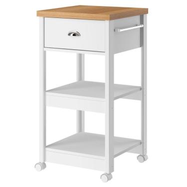 Imagem de Aparador Carrinho Café 1 Gaveta 45 Cm Ba130 Branco Dtall