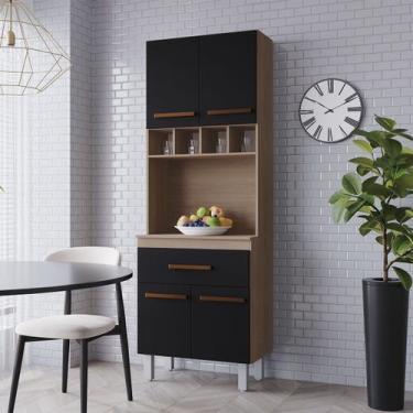 Imagem de Paneleiro Zínia 4 Portas 1 Gaveta Cozinha MB1 200cm - Amarena Móveis, 