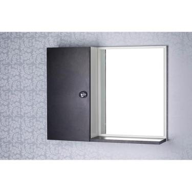 Imagem de Armário Para Banheiro Com Espelho Cor Preto E Branco