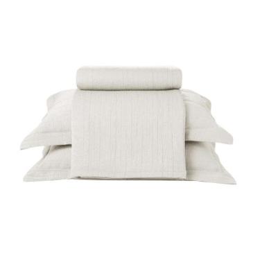 Imagem de Kit Colcha Döhler Londres 3 Peças, Casal, Natural