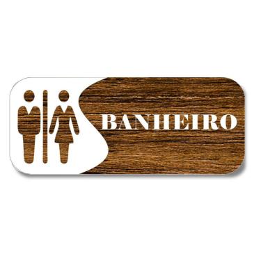 Imagem de Placa Sinalização Banheiro Unissex Indicativa Ps 25x10 Cm